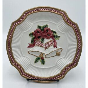 Fitz and Floyd Christmas "Jingle Bells" Cookie Plate Platter Candy Tray Vintage